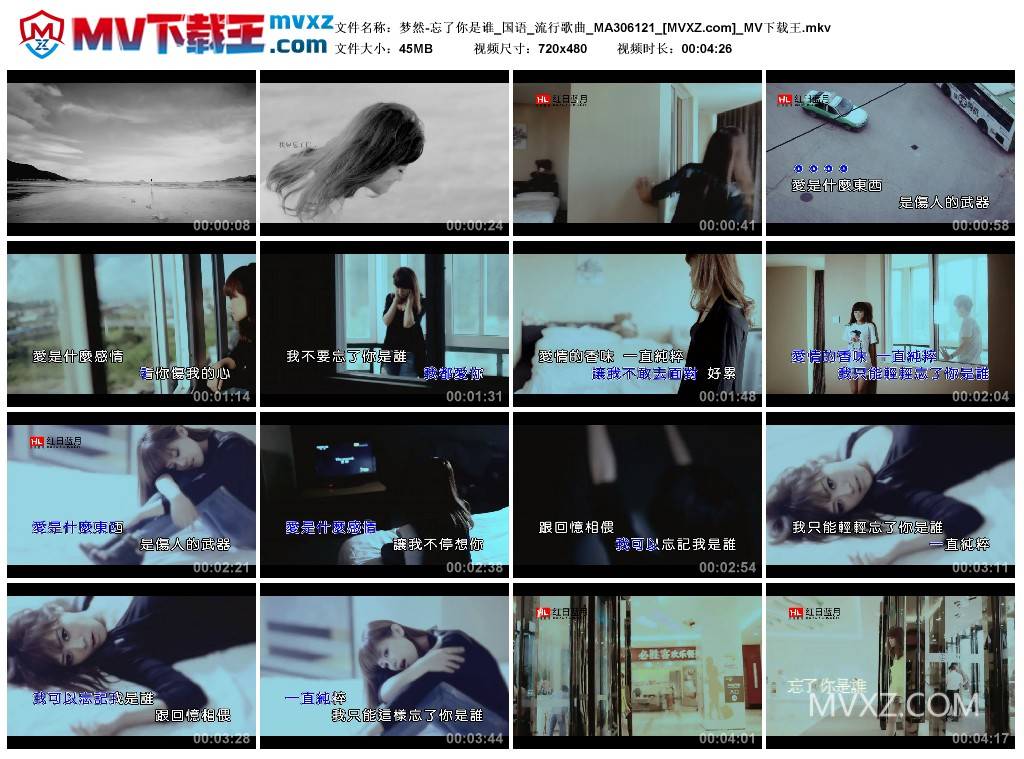 梦然-忘了你是谁_国语_流行歌曲_MA306121